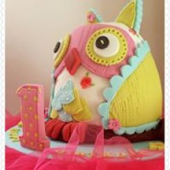 FABRIC CUSHION OWL CAKE