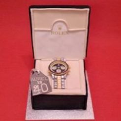 ROLEX GIFT BOX CAKE WITH EDIBLE ROLEX
